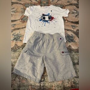 Champion Light Gray Kids Short set